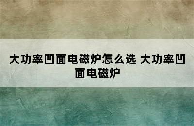 大功率凹面电磁炉怎么选 大功率凹面电磁炉